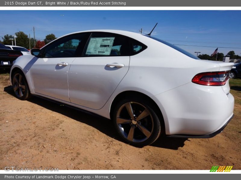 Bright White / Black/Ruby Red Accent Stitching 2015 Dodge Dart GT