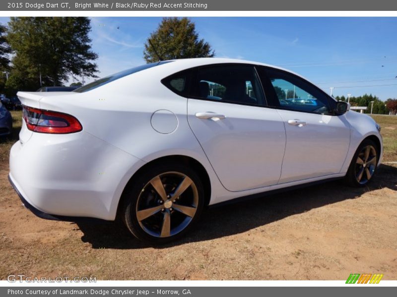 Bright White / Black/Ruby Red Accent Stitching 2015 Dodge Dart GT