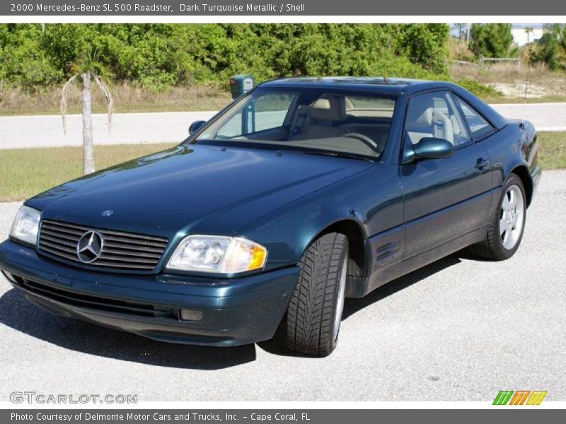 Dark Turquoise Metallic / Shell 2000 Mercedes-Benz SL 500 Roadster