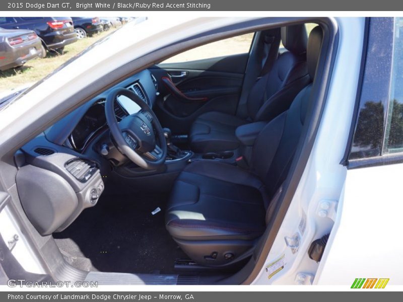 Bright White / Black/Ruby Red Accent Stitching 2015 Dodge Dart GT