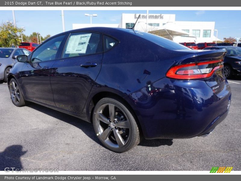 True Blue Pearl / Black/Ruby Red Accent Stitching 2015 Dodge Dart GT