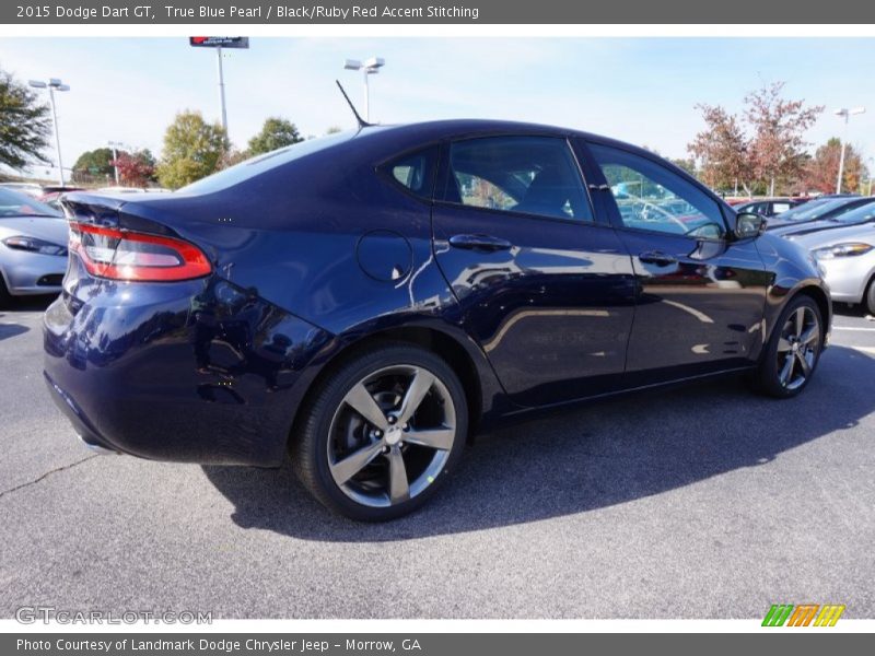 True Blue Pearl / Black/Ruby Red Accent Stitching 2015 Dodge Dart GT
