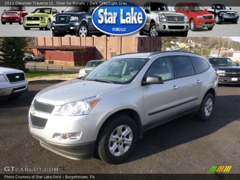 Silver Ice Metallic / Dark Gray/Light Gray 2011 Chevrolet Traverse LS