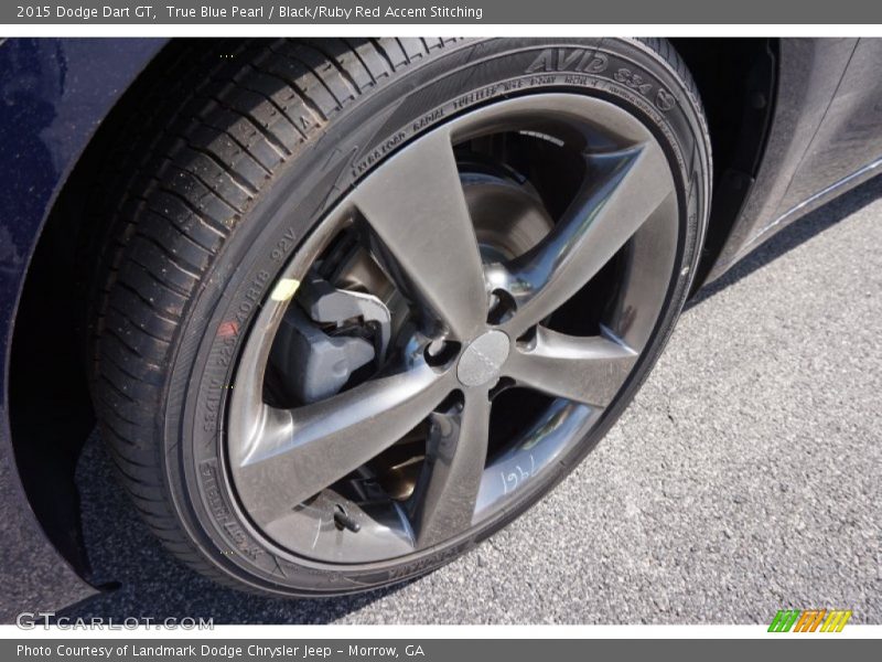 True Blue Pearl / Black/Ruby Red Accent Stitching 2015 Dodge Dart GT