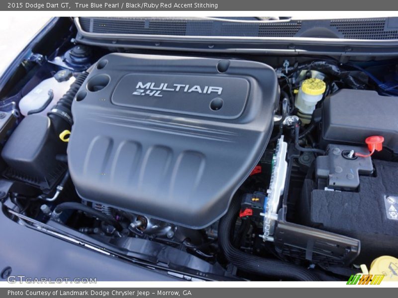 True Blue Pearl / Black/Ruby Red Accent Stitching 2015 Dodge Dart GT
