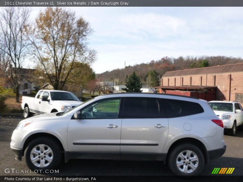 Silver Ice Metallic / Dark Gray/Light Gray 2011 Chevrolet Traverse LS