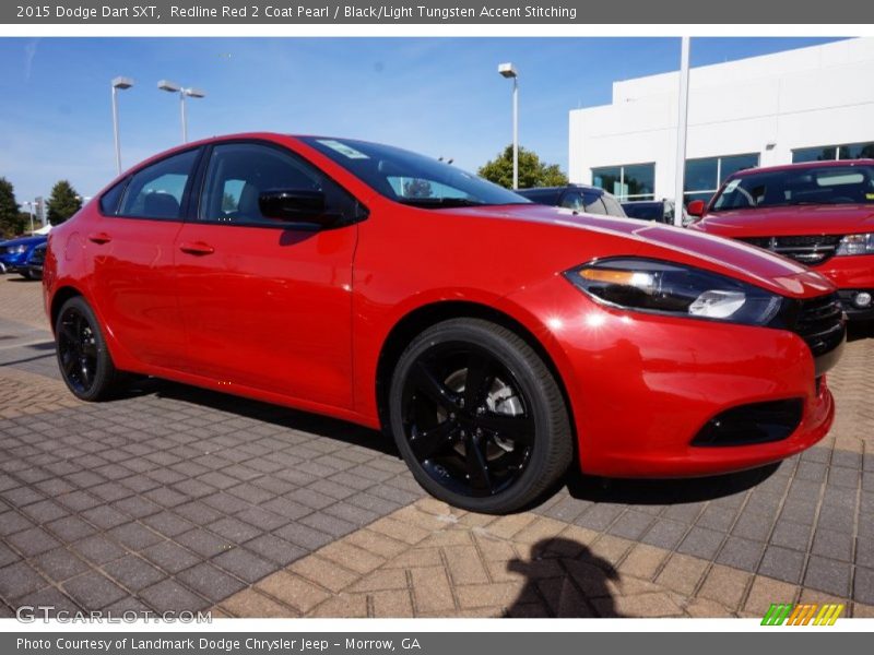 Redline Red 2 Coat Pearl / Black/Light Tungsten Accent Stitching 2015 Dodge Dart SXT