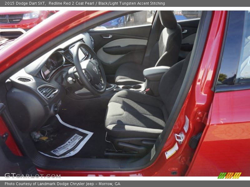 Redline Red 2 Coat Pearl / Black/Light Tungsten Accent Stitching 2015 Dodge Dart SXT