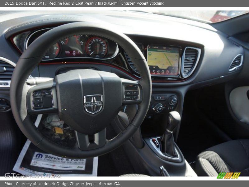 Redline Red 2 Coat Pearl / Black/Light Tungsten Accent Stitching 2015 Dodge Dart SXT