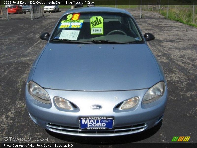 Light Denim Blue Metallic / Gray 1998 Ford Escort ZX2 Coupe