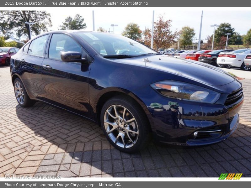 True Blue Pearl / Black/Light Tungsten Accent Stitching 2015 Dodge Dart SXT