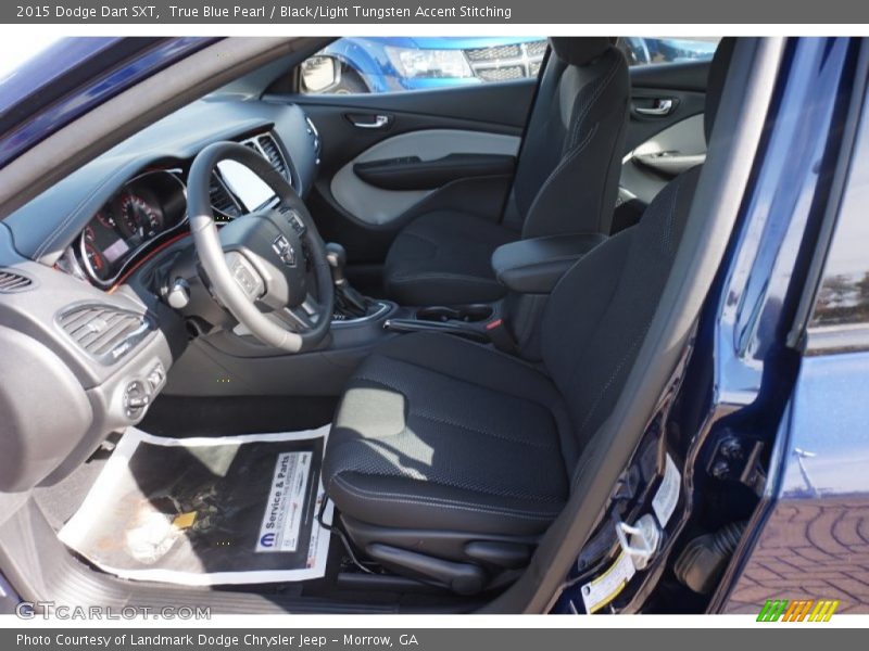 True Blue Pearl / Black/Light Tungsten Accent Stitching 2015 Dodge Dart SXT
