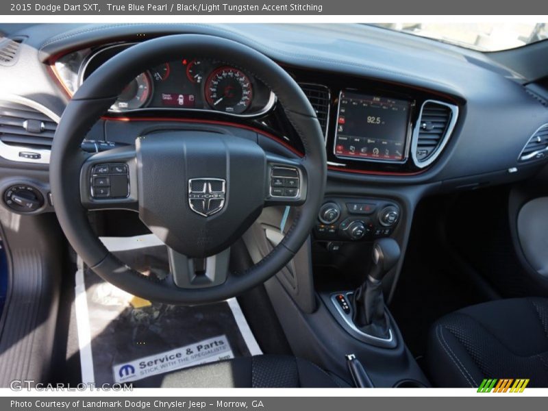 True Blue Pearl / Black/Light Tungsten Accent Stitching 2015 Dodge Dart SXT