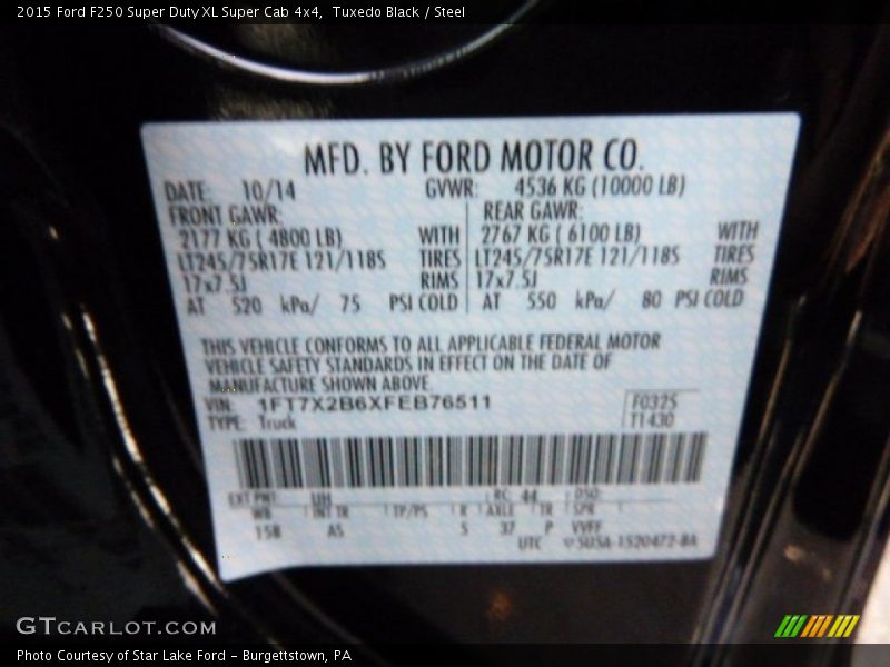 Tuxedo Black / Steel 2015 Ford F250 Super Duty XL Super Cab 4x4