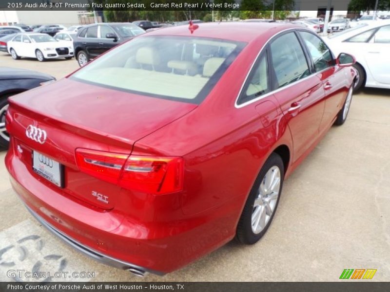 Garnet Red Pearl / Velvet Beige 2015 Audi A6 3.0T Premium Plus quattro Sedan