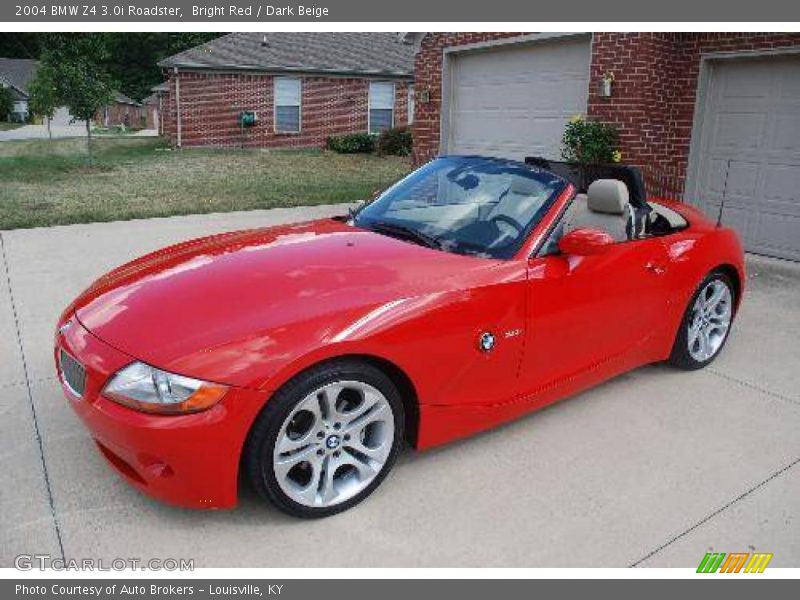 Bright Red / Dark Beige 2004 BMW Z4 3.0i Roadster
