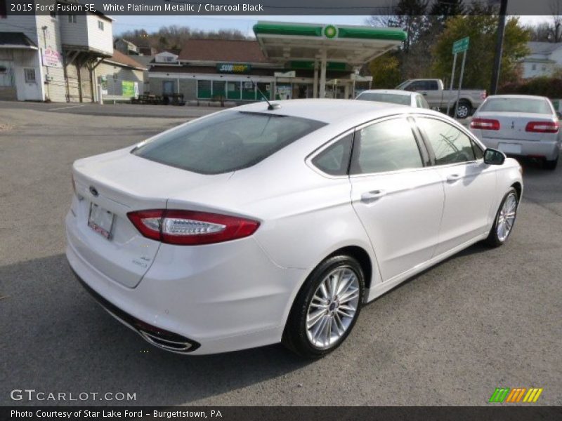 White Platinum Metallic / Charcoal Black 2015 Ford Fusion SE