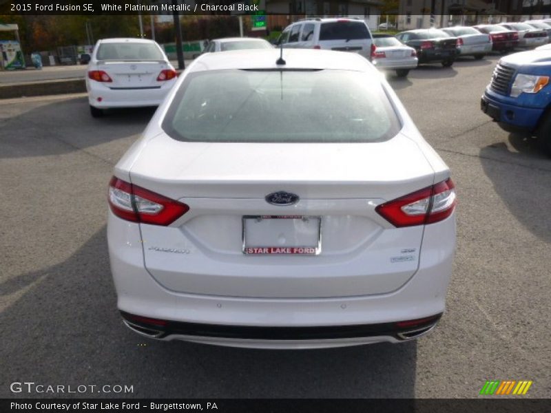 White Platinum Metallic / Charcoal Black 2015 Ford Fusion SE