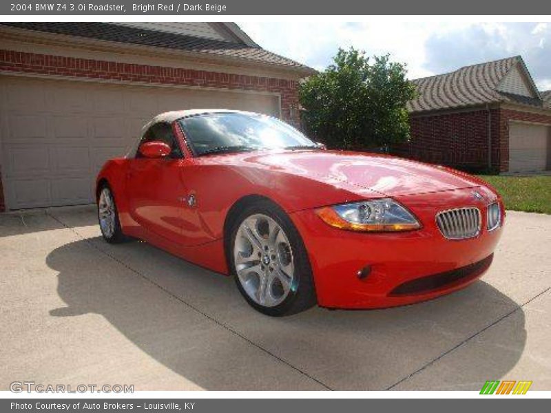 Bright Red / Dark Beige 2004 BMW Z4 3.0i Roadster