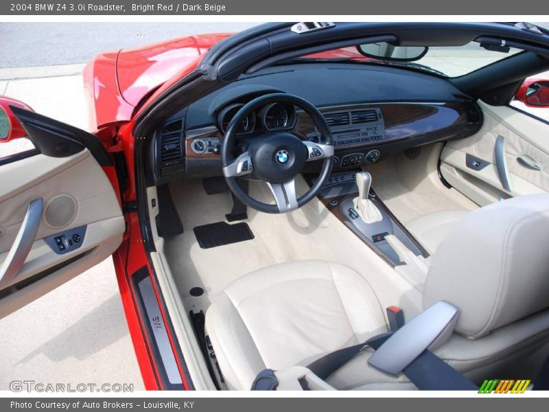 Bright Red / Dark Beige 2004 BMW Z4 3.0i Roadster