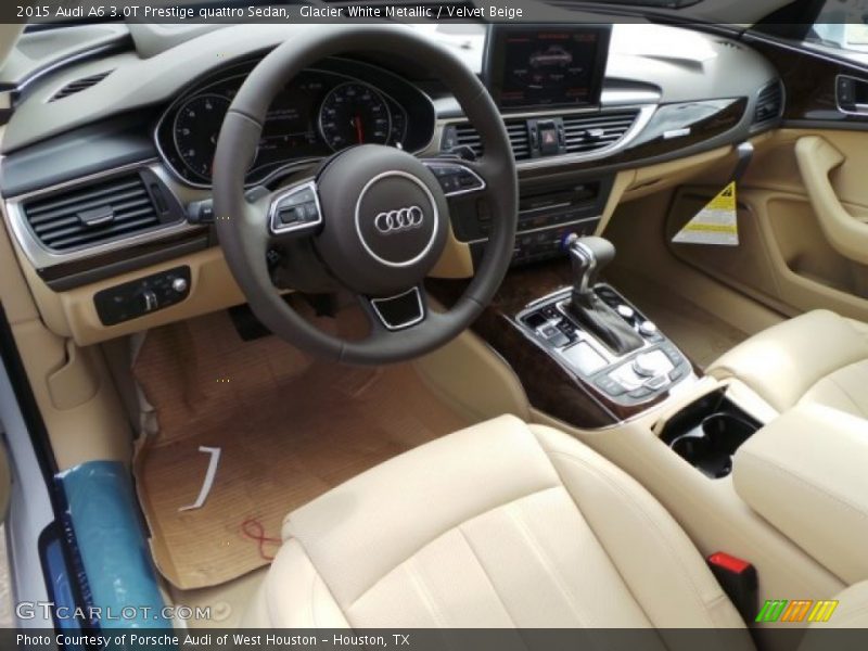 Glacier White Metallic / Velvet Beige 2015 Audi A6 3.0T Prestige quattro Sedan