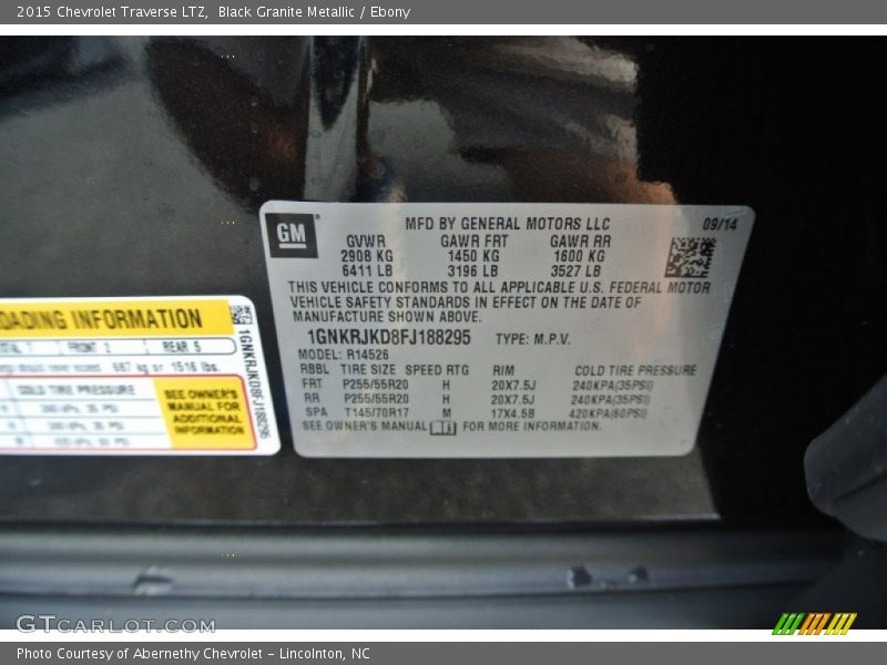 Black Granite Metallic / Ebony 2015 Chevrolet Traverse LTZ