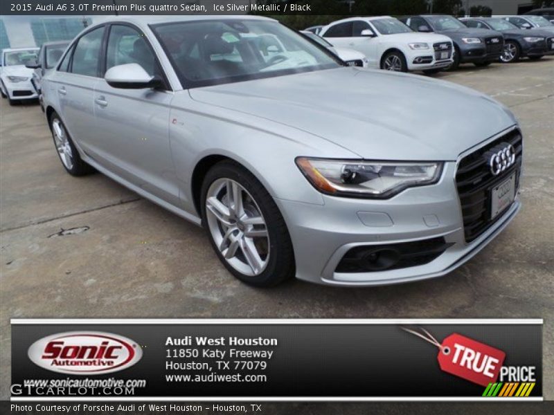 Ice Silver Metallic / Black 2015 Audi A6 3.0T Premium Plus quattro Sedan