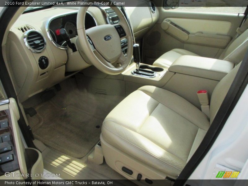 White Platinum Tri-Coat / Camel 2010 Ford Explorer Limited 4x4