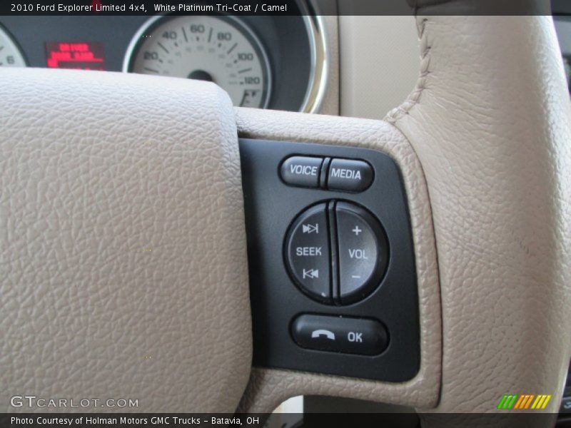 White Platinum Tri-Coat / Camel 2010 Ford Explorer Limited 4x4