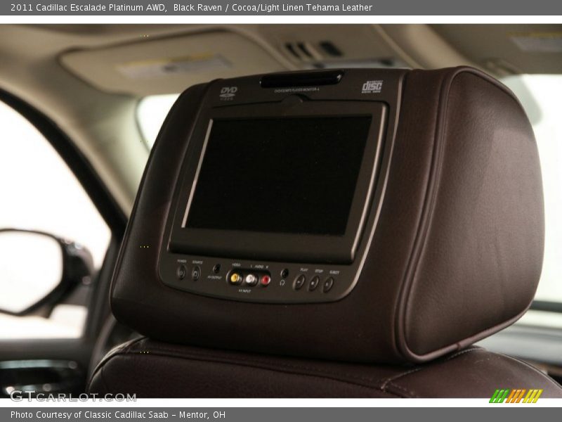 Black Raven / Cocoa/Light Linen Tehama Leather 2011 Cadillac Escalade Platinum AWD