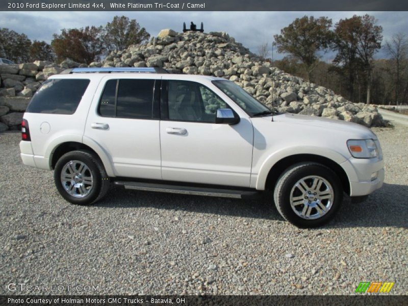 White Platinum Tri-Coat / Camel 2010 Ford Explorer Limited 4x4