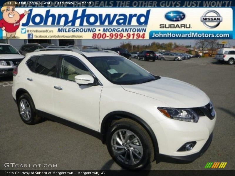 Pearl White / Almond 2015 Nissan Rogue SL AWD