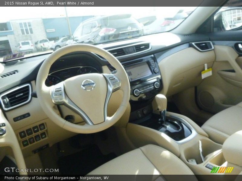 Pearl White / Almond 2015 Nissan Rogue SL AWD
