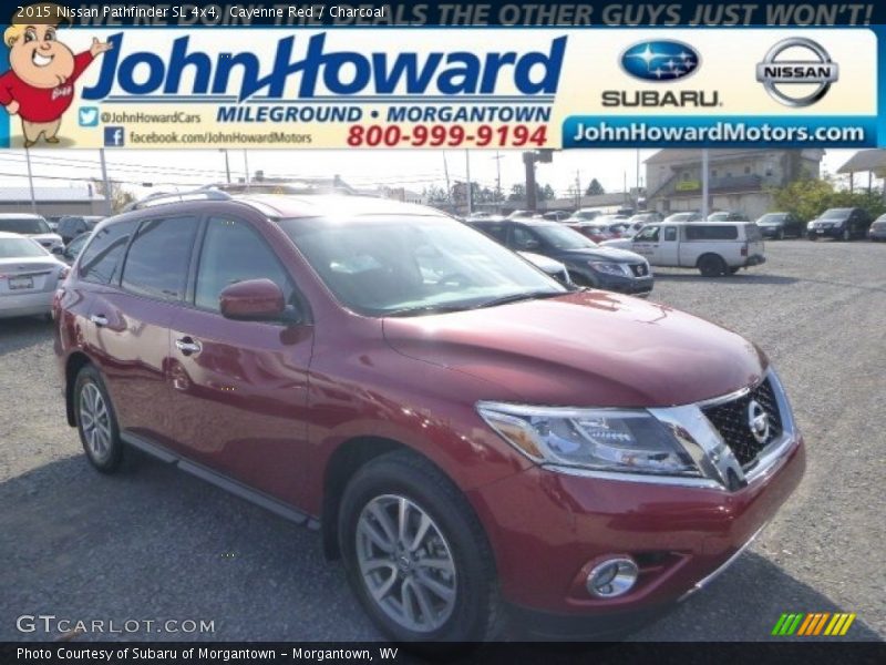 Cayenne Red / Charcoal 2015 Nissan Pathfinder SL 4x4