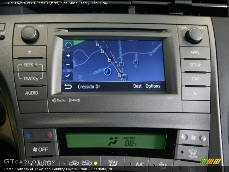 Sea Glass Pearl / Dark Gray 2015 Toyota Prius Three Hybrid