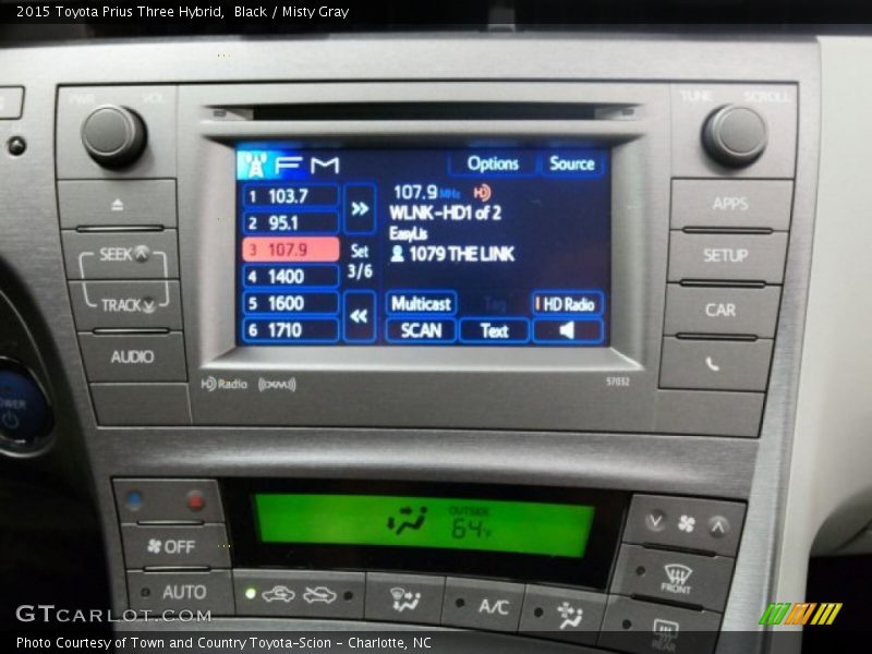 Black / Misty Gray 2015 Toyota Prius Three Hybrid