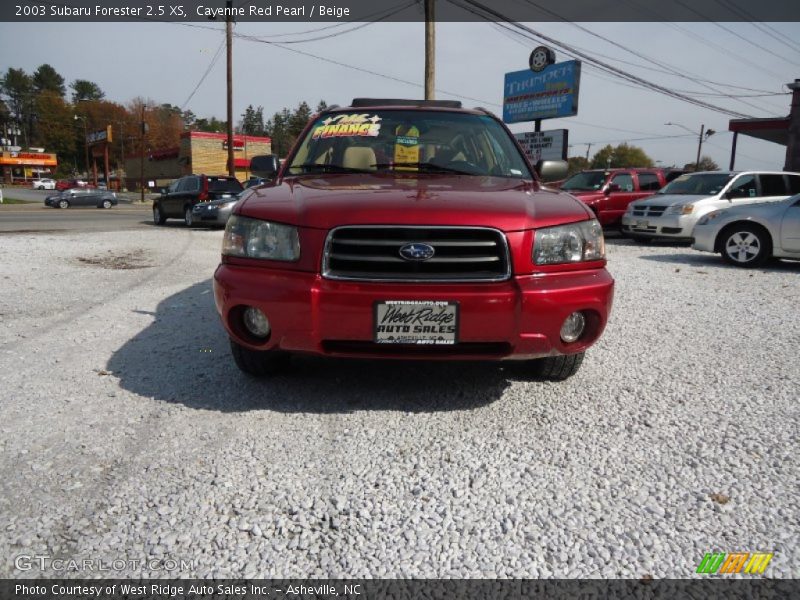 Cayenne Red Pearl / Beige 2003 Subaru Forester 2.5 XS
