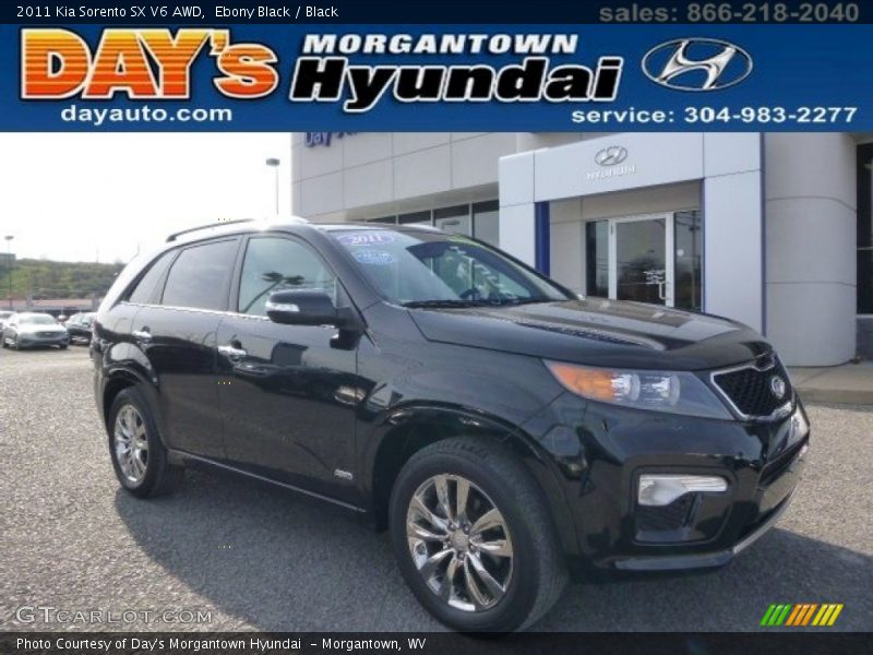 Ebony Black / Black 2011 Kia Sorento SX V6 AWD