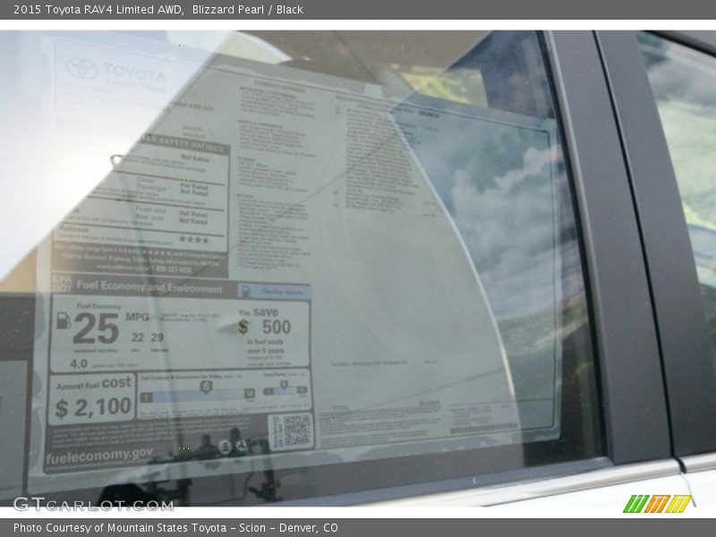 Blizzard Pearl / Black 2015 Toyota RAV4 Limited AWD