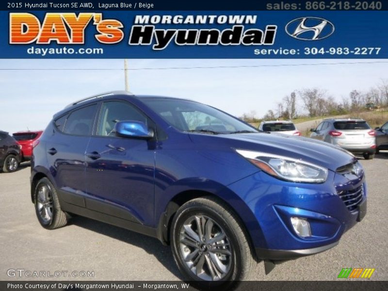 Laguna Blue / Beige 2015 Hyundai Tucson SE AWD