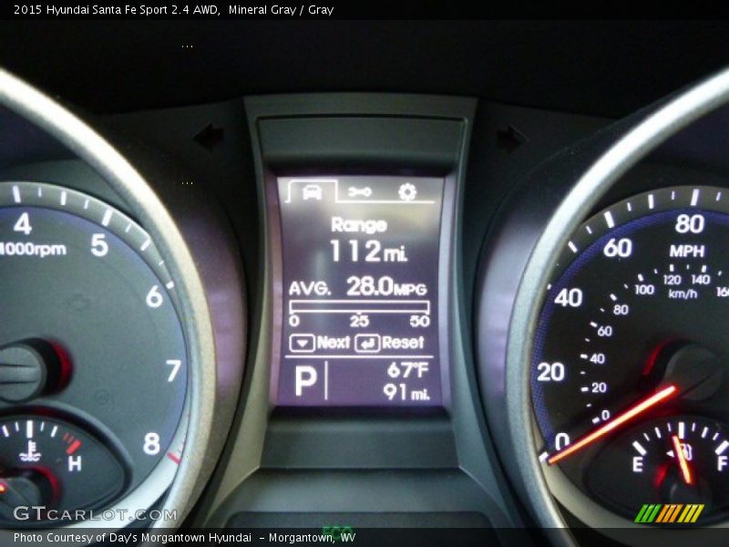 Mineral Gray / Gray 2015 Hyundai Santa Fe Sport 2.4 AWD
