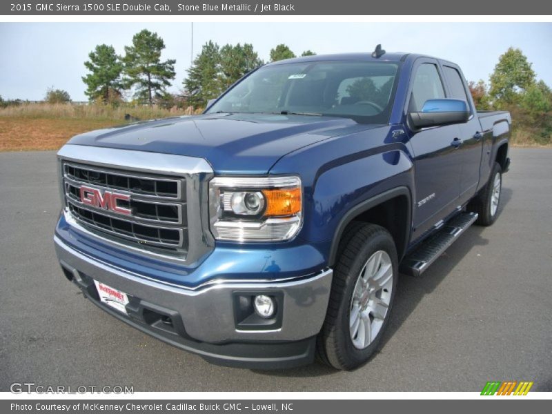 Stone Blue Metallic / Jet Black 2015 GMC Sierra 1500 SLE Double Cab