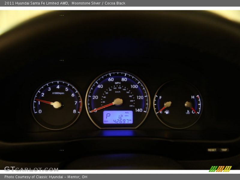 Moonstone Silver / Cocoa Black 2011 Hyundai Santa Fe Limited AWD