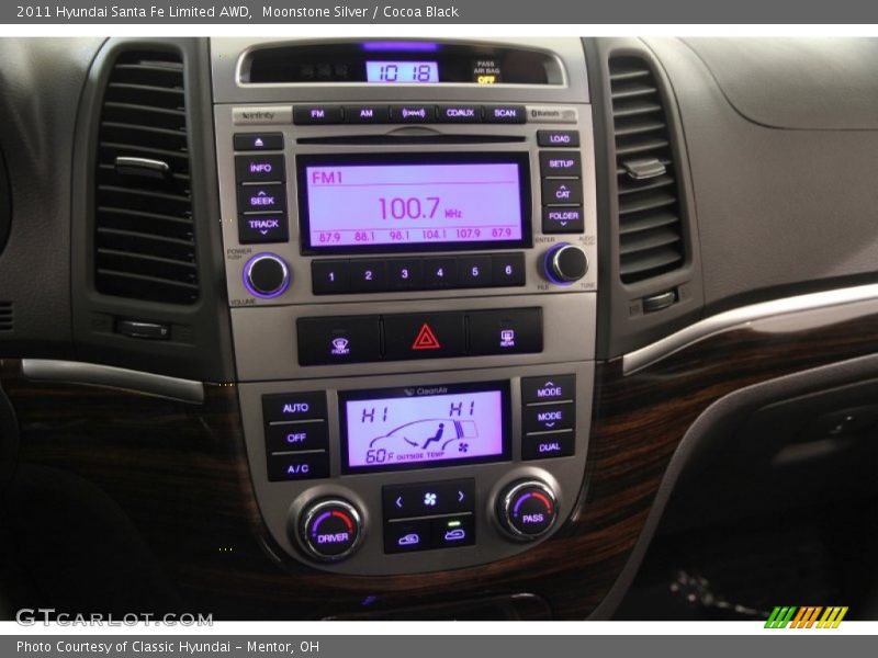 Moonstone Silver / Cocoa Black 2011 Hyundai Santa Fe Limited AWD