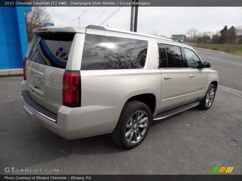 Champagne Silver Metallic / Cocoa/Mahogany 2015 Chevrolet Suburban LTZ 4WD