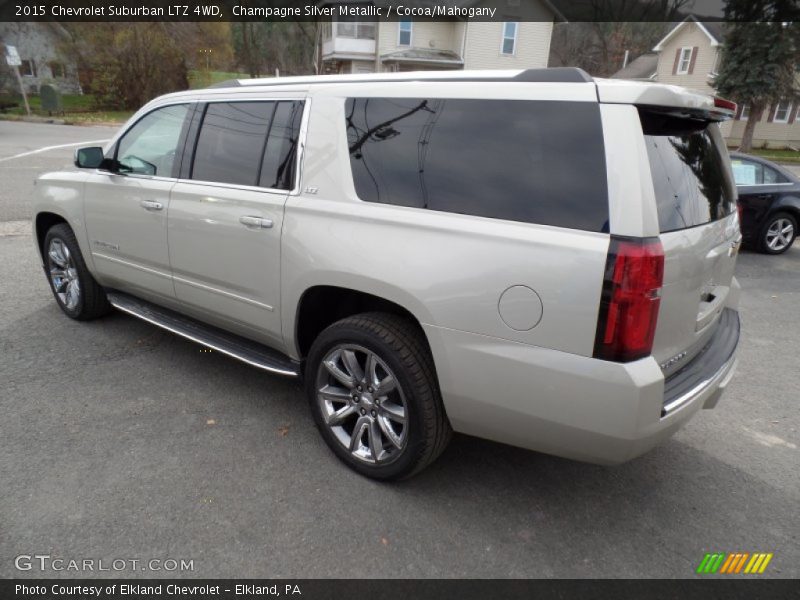 Champagne Silver Metallic / Cocoa/Mahogany 2015 Chevrolet Suburban LTZ 4WD