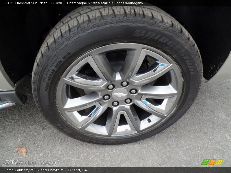 Champagne Silver Metallic / Cocoa/Mahogany 2015 Chevrolet Suburban LTZ 4WD