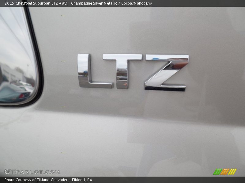Champagne Silver Metallic / Cocoa/Mahogany 2015 Chevrolet Suburban LTZ 4WD