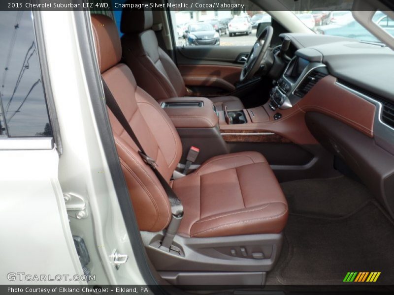 Champagne Silver Metallic / Cocoa/Mahogany 2015 Chevrolet Suburban LTZ 4WD