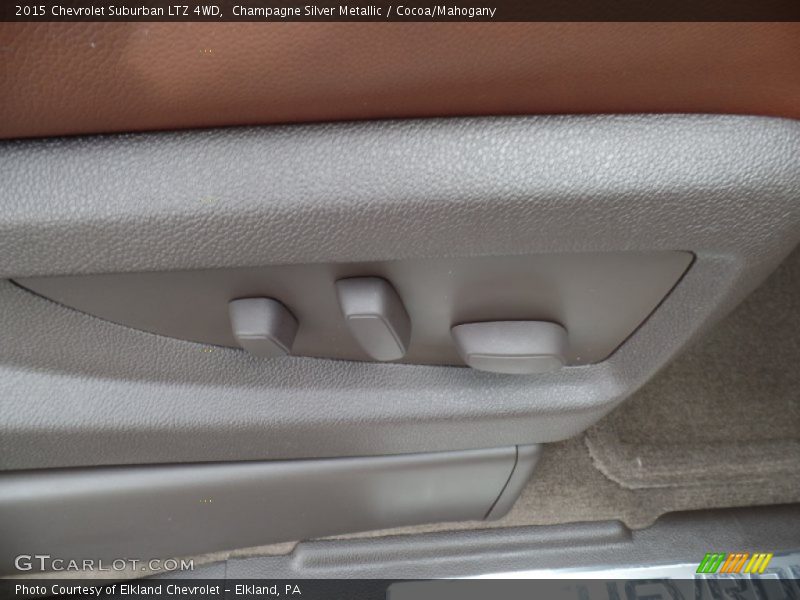 Champagne Silver Metallic / Cocoa/Mahogany 2015 Chevrolet Suburban LTZ 4WD